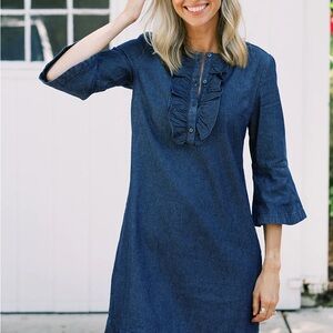 Flirty and fun Draper James Chambray Ruffle Dress
